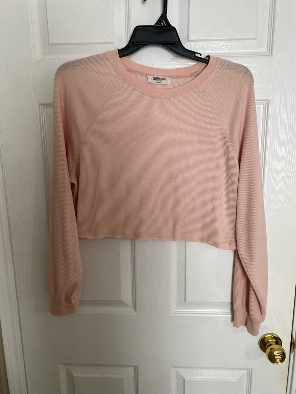 Double Zero Blush Cropped Long-Sleeve Top